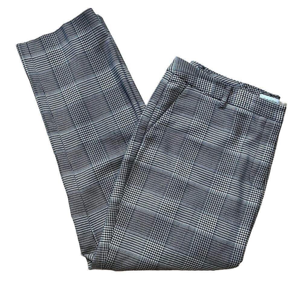 Calvin Klein Brown Black Plaid Trouser Dress Pants 14